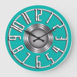 Streamline Art Deco wandklok - Aqua Grote Klok