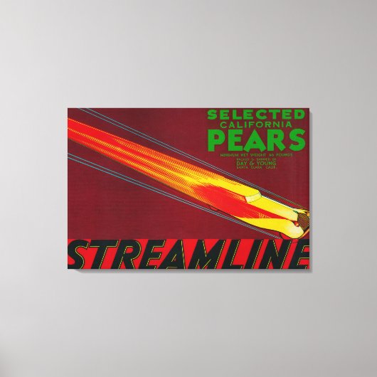 Streamline perenkrat LabelSanta Clara, CA Canvas Afdruk (Voorkant)