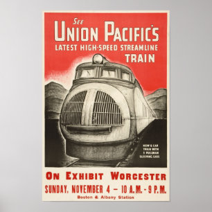 Streamline Train, 1934.  treinverkeer Poster