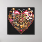Streampunk Hart Robijn Valentijn Canvas Afdruk (Voorkant)