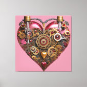 Streampunk Hart Robijn Valentijn Canvas Afdruk (Voorkant)