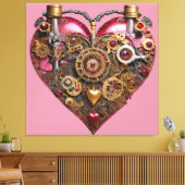Streampunk Hart Robijn Valentijn Canvas Afdruk (Insitu (Woonkamer))