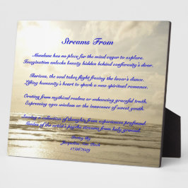 Streams uit poëzie Plaque Fotoplaat