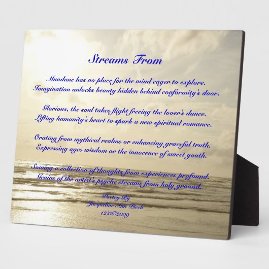 Streams uit poëzie Plaque Fotoplaat (Zijkant)