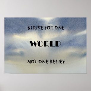 Streef naar één wereld poster