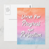 Streef naar vooruitgang in plaats van perfectie -  briefkaart (Voorkant / Achterkant)