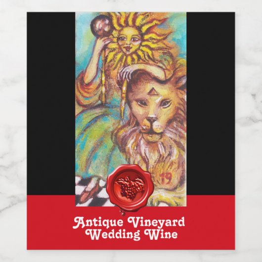 STREEFCIJFERS VAN DE VERLORENDE SCHADOWS /DE ZONNE WIJN ETIKET (Enkel label)