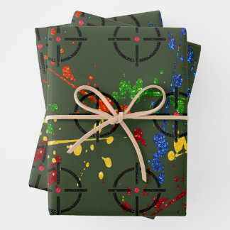 Streefcijfers voor Glitter Paintball Party Inpakpapier Vel