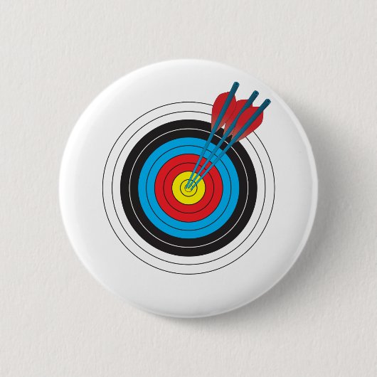 Streefdoel boogschieten met pijlen ronde button 5,7 cm (Voorkant)