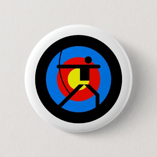Streefgebied voor boogschieten en Archer Ronde Button 5,7 Cm (Voorkant)