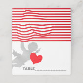 Streep Cupido vorm en rood hart, Cupido silhouet (Buitenkant ongevouwen)