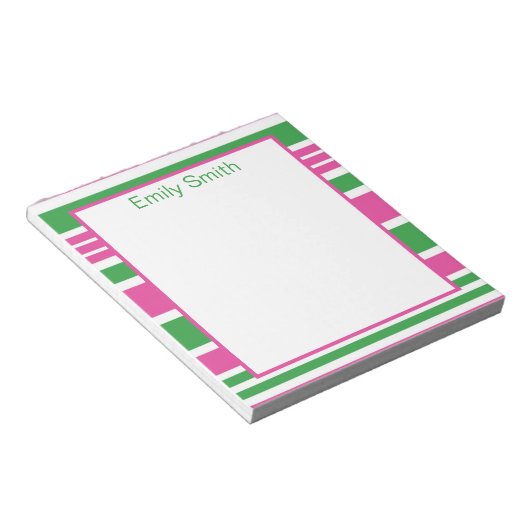 Streep Kelly Groen en Roze Notitieblok (Schuin)