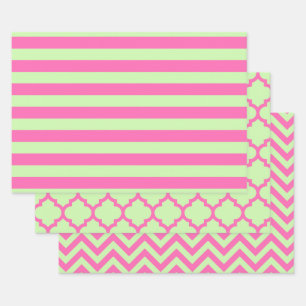 Streep Marokkaans Chevron Doe-het-zelf Kleuren Ble Inpakpapier Vel