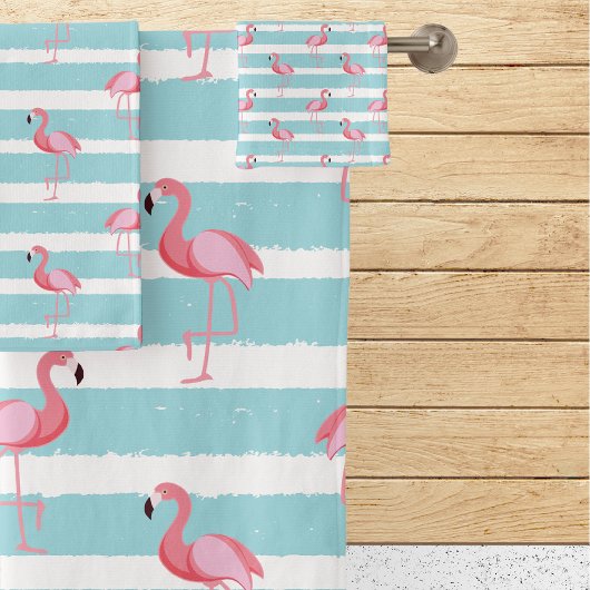 Streep Roze Flamingo patroon Bad Handdoek