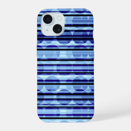 Streep Stippen Blauw iPhone 15 Hoesje