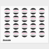 streepjes adreslabel ronde sticker (Vel)