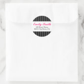 streepjes adreslabel ronde sticker (Tas)
