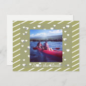 Streepjes en hart opslaan Datum Aankondigingskaart (Voorkant / Achterkant)