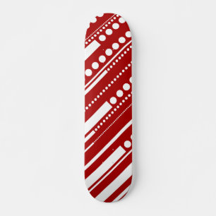 Streepjes en Stippen in Rood en Wit Skateboard