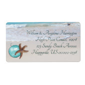 Streepjesbandetiket voor kerstmis met groot kerstm etiket (Voorkant)