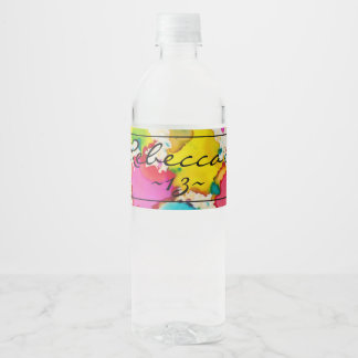 Streepjesbat Mitzvah Confetti Water Flaconetiket Waterfles Etiket