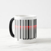 Streepjescode en Laseraftasten Magische Mok (Voorkant links)