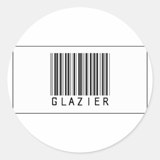 Streepjescode Glazier Ronde Sticker (Voorkant)