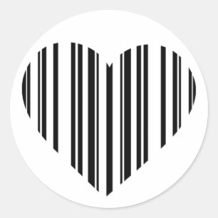 Streepjescode hart ronde sticker