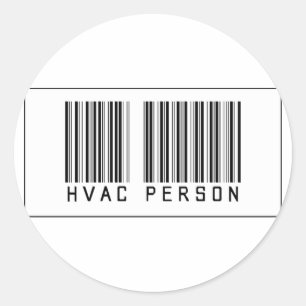 Streepjescode HVAC Persoon Ronde Sticker
