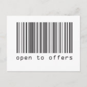 Streepjescode - Openen voor aanbiedingen Briefkaart (Voorkant)
