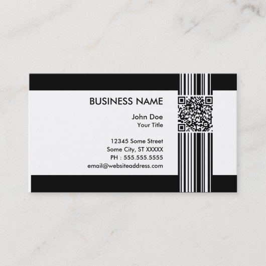 streepjescode QR-code Visitekaartje (Voorkant)