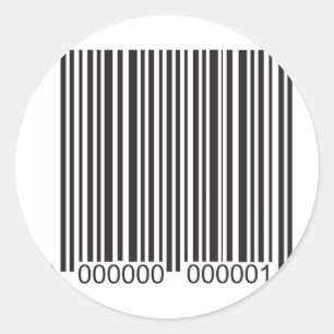 streepjescode ronde sticker