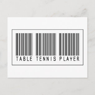 Streepjescode Tennis Player Briefkaart