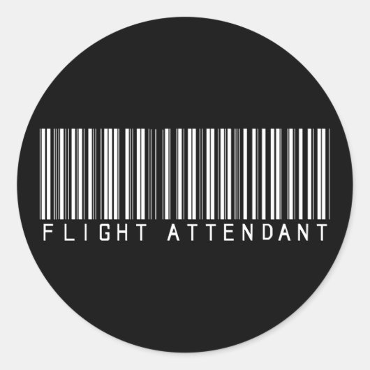 streepjescode van de stewardess ronde sticker (Voorkant)