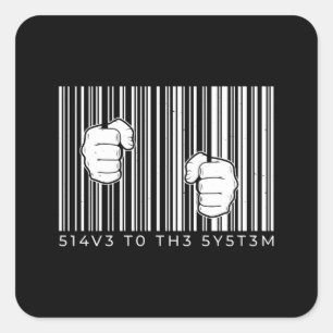 streepjescode vierkante sticker