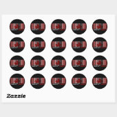 Streepjescode Vlagkleur CANADA Donker Ontwerp Ronde Sticker (Vel)