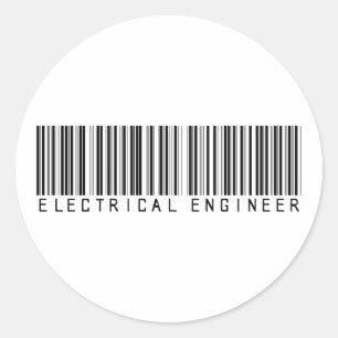 streepjescode voor elektrisch ingenieur ronde sticker