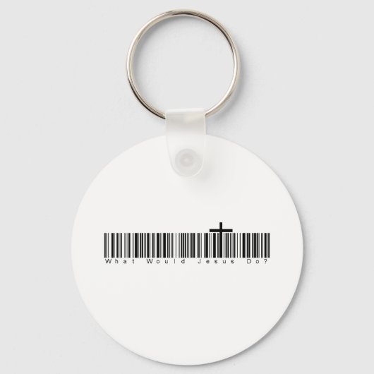 Streepjescode WWJD Sleutelhanger (Voorkant)