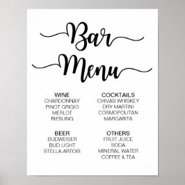 Streepjesmenu Bindteken | Moderne kalligrafie Poster