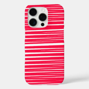 Streepontwerp in rood en wit iPhone 16 pro hoesje