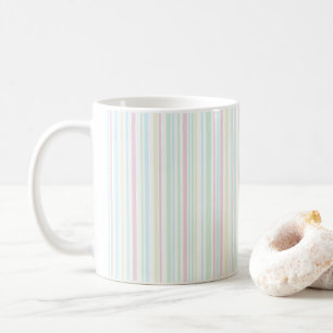 Streepstreepjesstreepjescode roze blauwe mint geel koffiemok