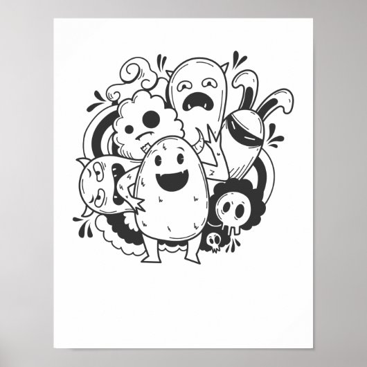 Street Art Figuren Kunst Graffiti Style Poster (Voorkant)