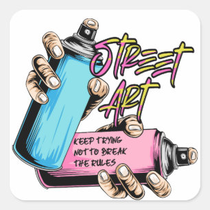 Street Art Graffiti Urban Vierkante Sticker