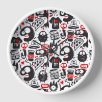 Street Art Monster Doodles - Horloge Murale Modern