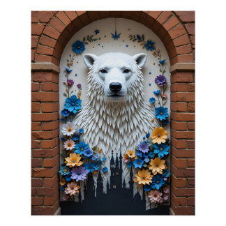 Street Art Papercraft Muurschildering Perfect Poster
