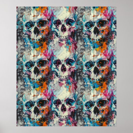 Street Art Skull Poster Design A32 (Voorkant)