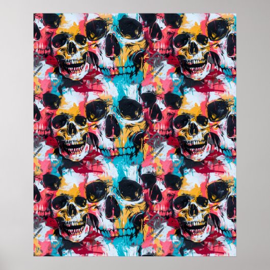 Street Art Skull Poster Design A35 (Voorkant)