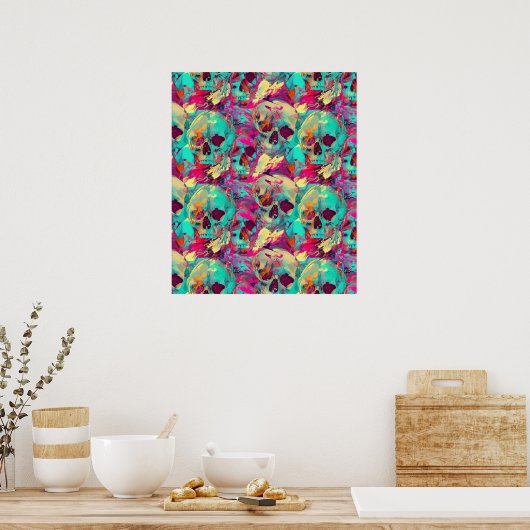 Street Art Skull Poster Design A37 (Cuisine)