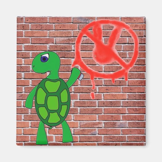 Street Art Turtle Graffiti Magnet (Devant)