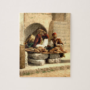 Street Bread Sellers Jerusalem Israel 1890 Legpuzzel